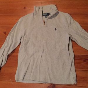 Grey polo quarter zip